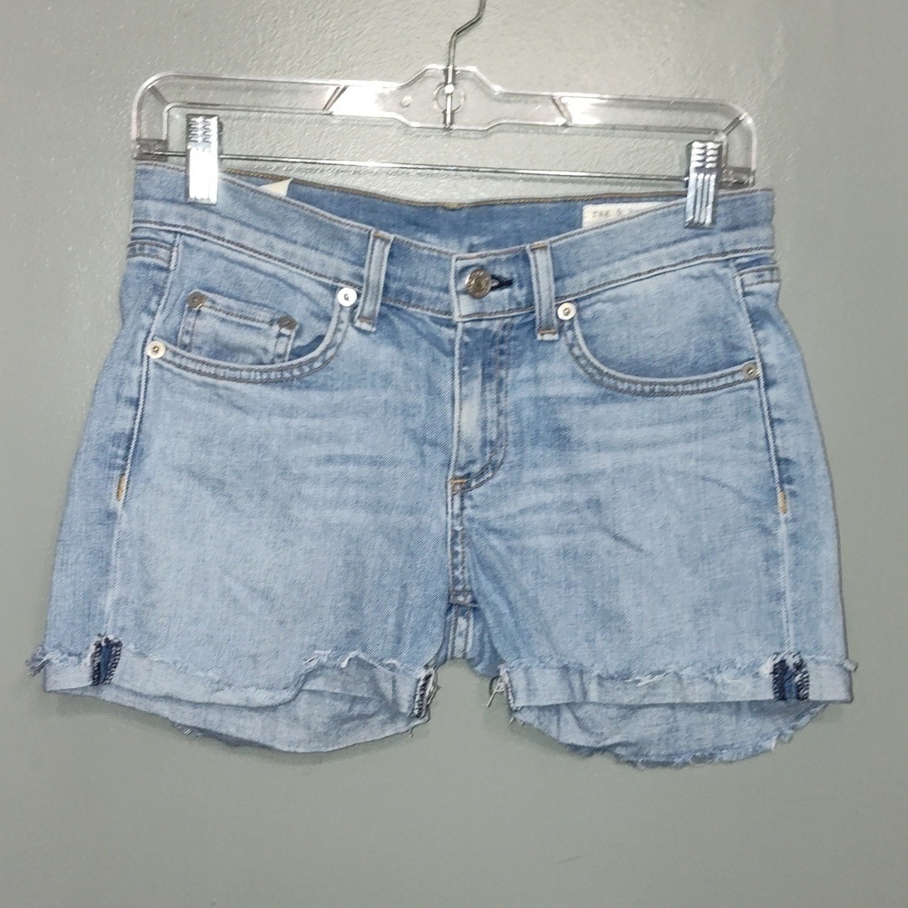 Rag & Bone jean shorts light wash cuffed color Wiley size 25